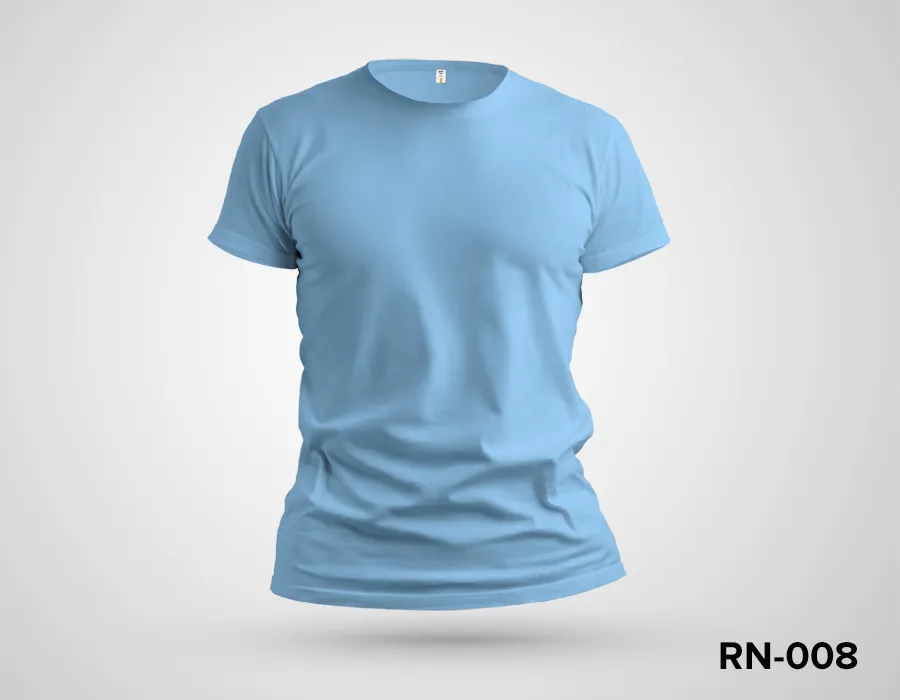 Sky Blue Round Neck Tshirt Printing Dubai