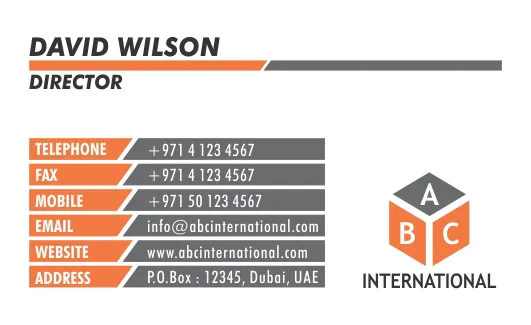Business Cards Template Dubai