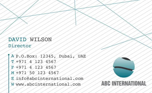 Business Cards Template Dubai