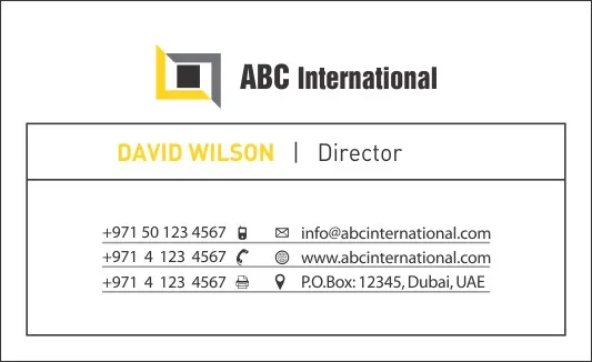 Business Cards Template Dubai