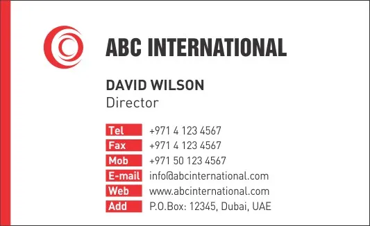 Business Cards Template Dubai