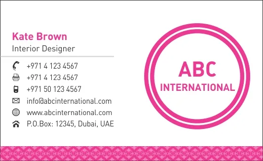 Business Cards Template Dubai