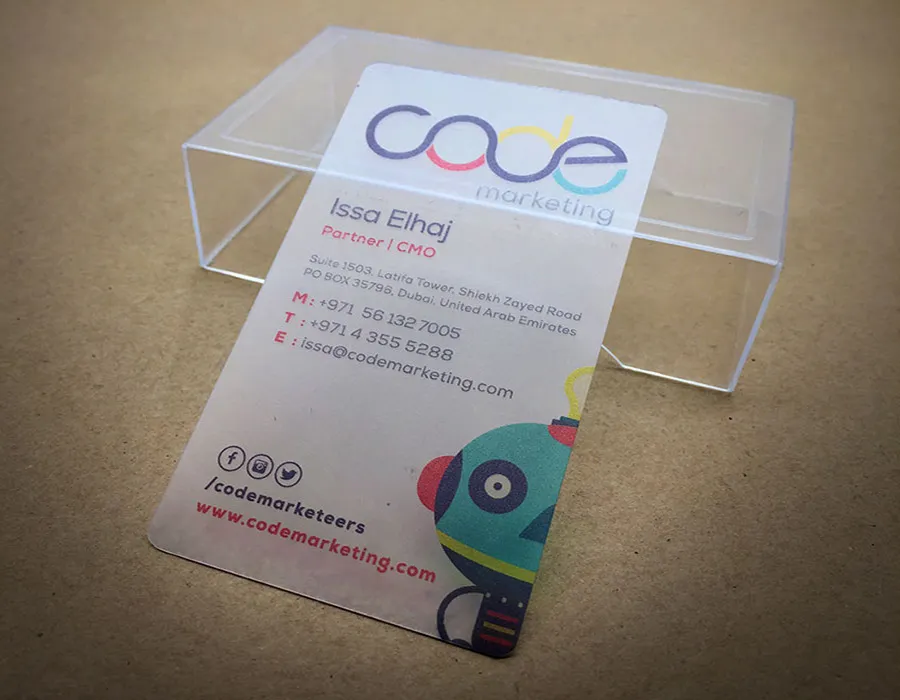 Clear Plastic Business Cards Dubai