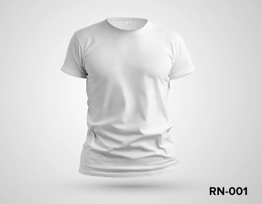 White Round Neck Tshirt Printing Dubai